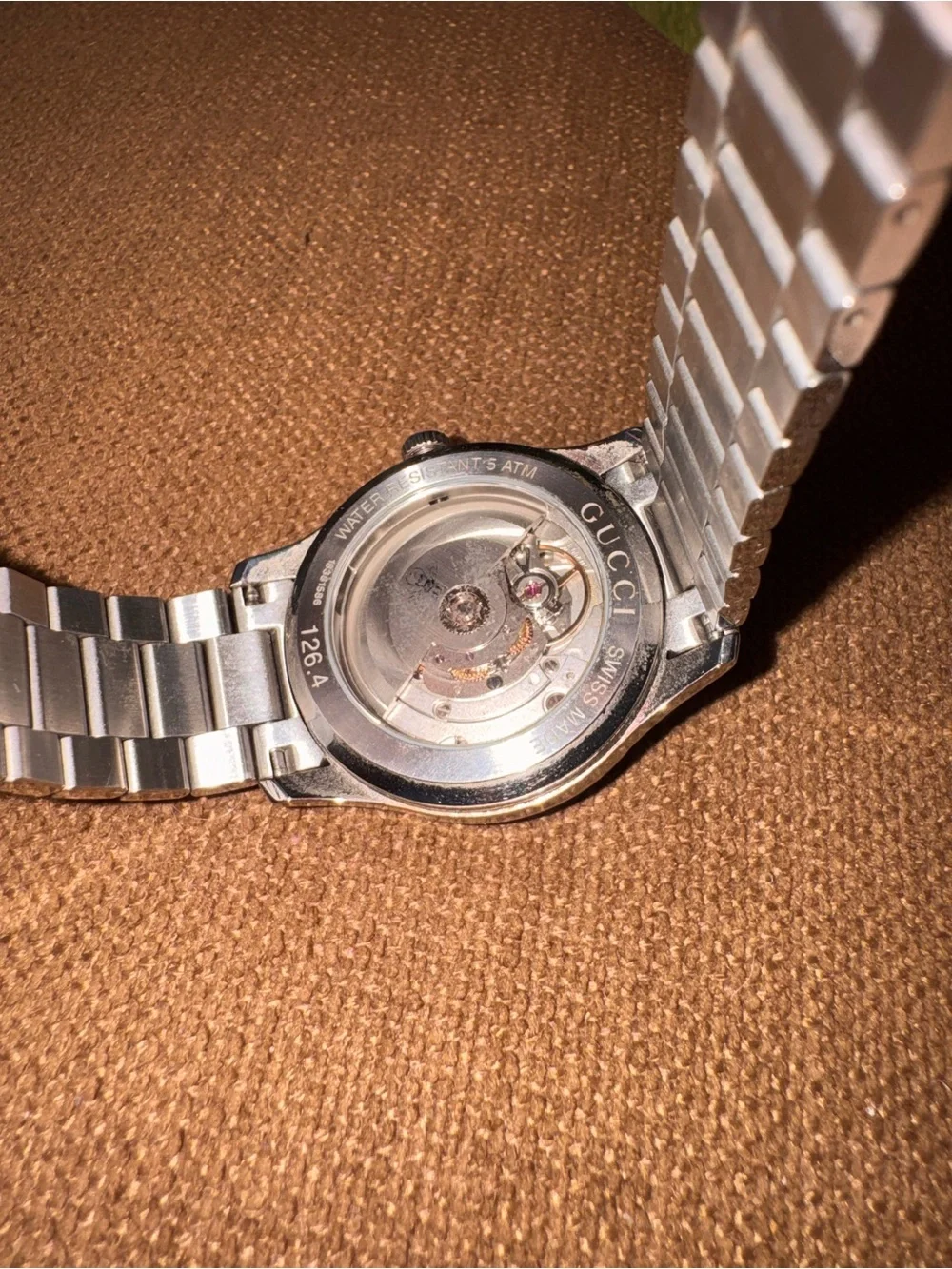 Men's Stainless Steel Watch with Black Dial